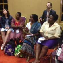 Mildred from Zimbabwe participating in discussion