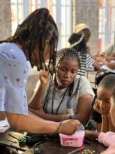 Participant working on their project