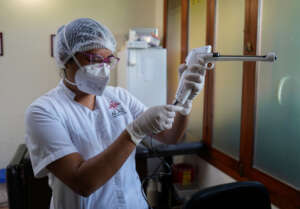 One of our nurses preparing the new units