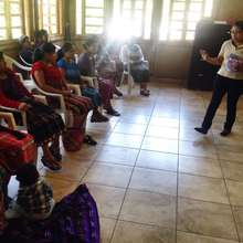 Educator Evelyn talking about cervical cancer