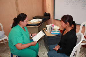 A WINGS cervical cancer nurse and patient