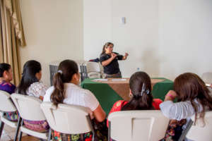 Nurse Senayda explains how the screening is done