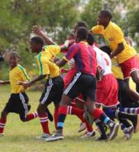Our boys celebrating after a Maranatha team goal!