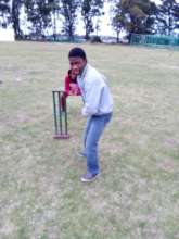 Ready for action...cricket skills on show!