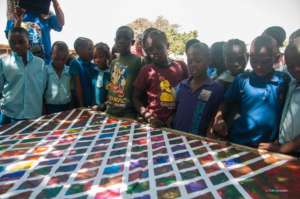 A collaborative piece by children at Kuchiguro