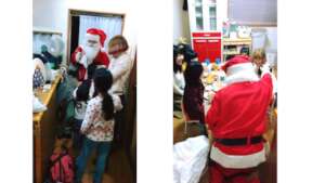 Santa visiting children's home