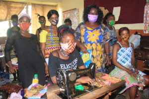 Vocational Students wearing masks in class