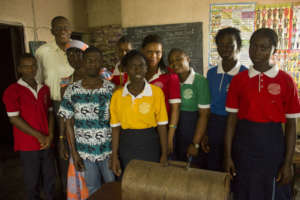 Sylvester with Vocational Students and Staff