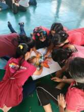 During a creative arts session.