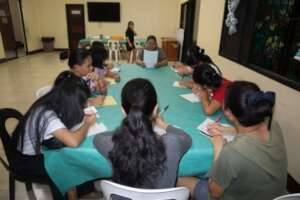 Tutorial session with the girls.