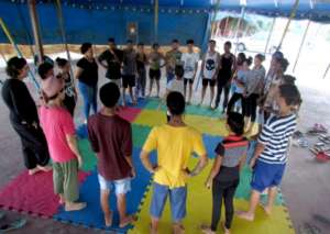 Warming up for the Clown Workshop