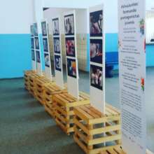 Exhibition mounted in high school lobby