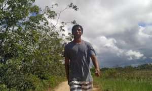 Thiago reciting his poetry