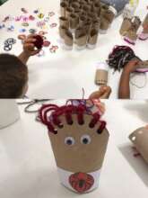 Workshop creating toys from recycled materials