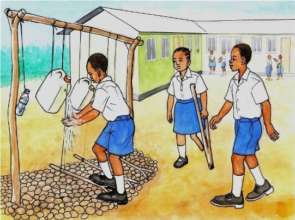 pupils washing hands