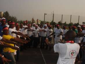 Exercise session during the world AIDS day