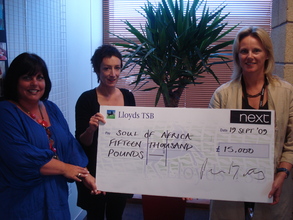 Next hand over cheque to Soul Of Africa
