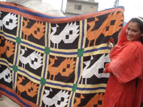 Nabeela showing her patch work