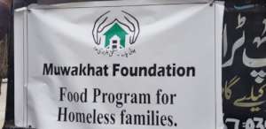 23 homeless families received flour bags and food