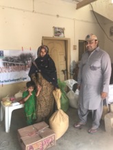 Little Orphan Girl with her mother getting food