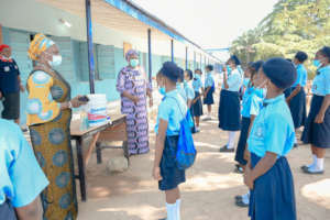 Dr Kolo addressing the girls.