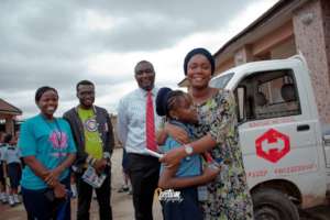 Our girls telling the Factory manager thank you.