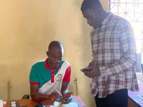 Our instructor exchanging information.