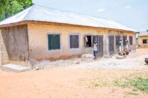 Classroom block during renovation.