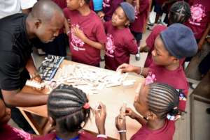 Kids working on there structures with Keva planks