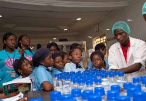 Our girls listening to the technician.