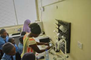 Water quality testing going on.