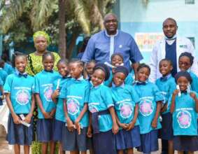 Dr kolo, Mr Jonathan kolo and Dr Ibu with the girl