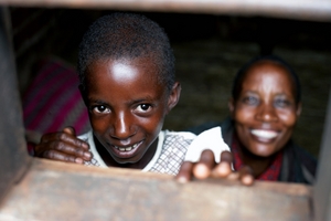 Bernadetta & her grandchild, beneficiaries of the project