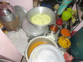 preparation of a lunch in kitchen orphanage
