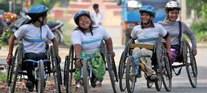 Women's Wheelie Team on the Move
