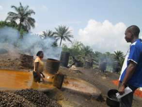 Local oil-palm processing in rural community