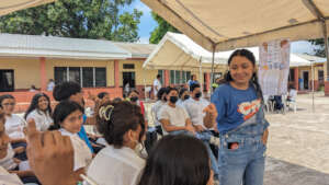 Veronica at school-based educational event