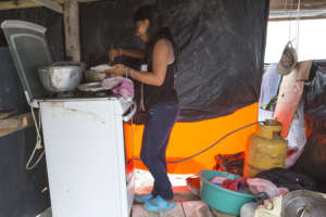 Cooking with propane donated by Fuel Relief Fund