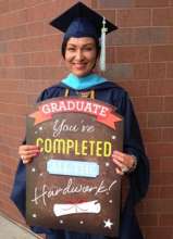 Elena graduating with her Master's of Education