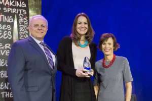State Street Onstage Accepting Award