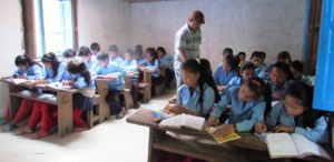 Children in classroom in Mukli Village
