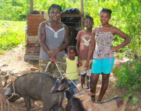 A family in BB's Hurricane Matthew Response Pgm