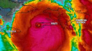 Hurricane Matthew strikes Haiti.