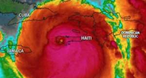 Satellite image of hurricane matthew