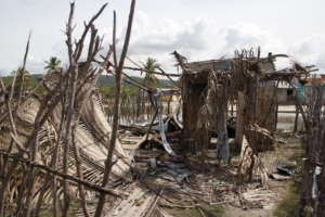 Destroyed houses on La Gonave
