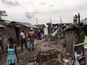 Damage in informal neighborhood in Les Cayes