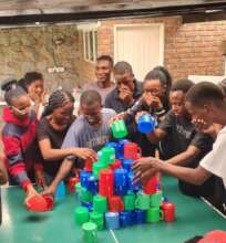 A-Level students playing a game