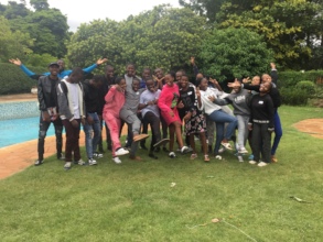 A-Level students having fun at the boarding house