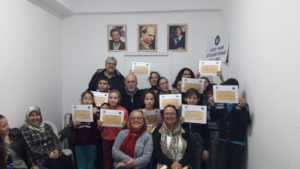 Urla students with their certificates