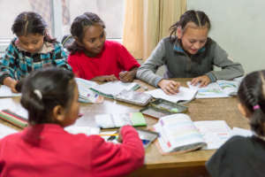 enjoying with studying , sharing each other